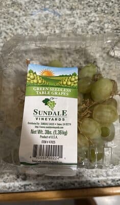 Fresh green seedless grapes