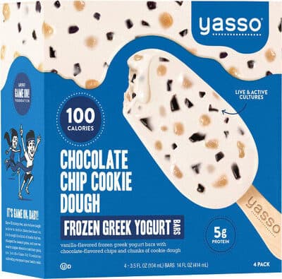 Chocolate Chip Cookie Dough Flavored Frozen Greek Yogurt Bars