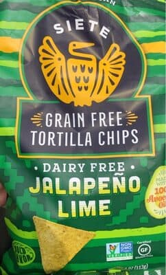 Siete Grain Free Dairy Free Jalapeno Lime Tortilla Chips