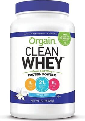 Grass Fed Clean Whey Protein Powder Vanilla Bean