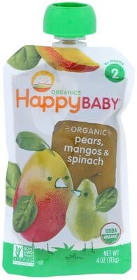 Organic Baby Food, Spinach,Mango & Pears