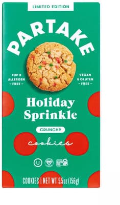 Partake Crunchy Holiday Sprinkle Cookies