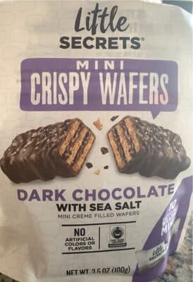 Dark Chocolate With Sea Salt Mini Creme Filled Crispy Wafers