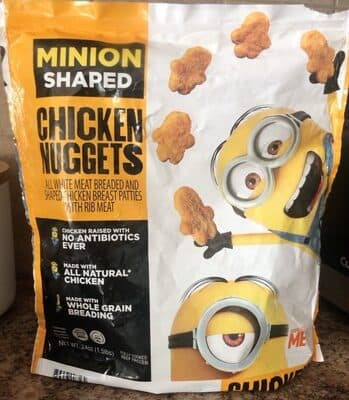 Minion Shaped Chicken Nuggets All White Meat Breaded And Shaped Chicken Breast Patties With Rib Meat