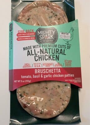 Bruschetta Tomato, Basil & Garlic Chicken Patties