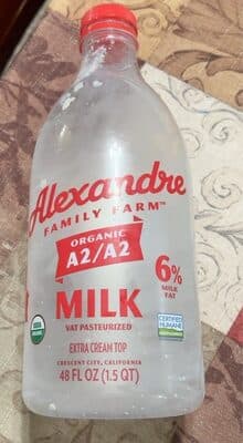 Organic A2/A2 Vat Pasteurized Milk