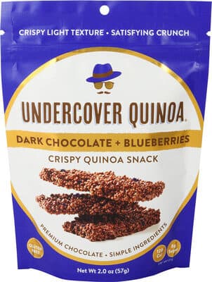 Dark Chocolate + Blueberries Crispy Quinoa Lightly Covered With Premium Chocolate