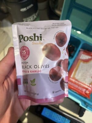 Chili & Garlic Ripe Black Pitted Olives