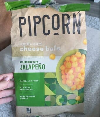 Pipcorn Baked Heirloom Cheddar Jalapeno Cheese Balls