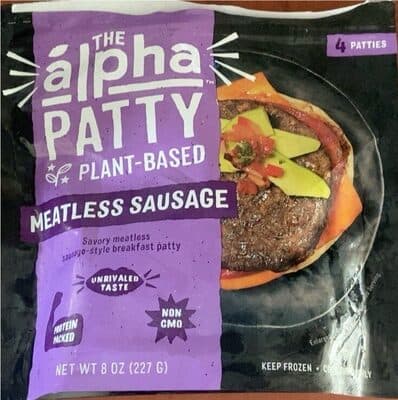 Meatless Sausage Savory Meatless Sausage-Style Breakfast Patty Plant-Based Patties