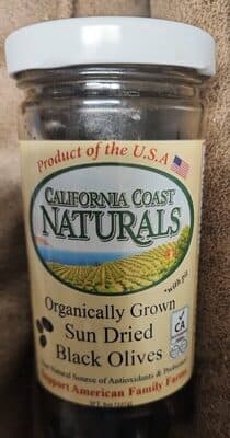 Organically Grown Sun Dired Black Olives