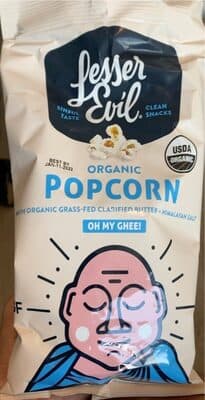 Oh My Ghee! Organic Popcorn With Organic Grass-Fed Clarified Butter + Himalayan Salt