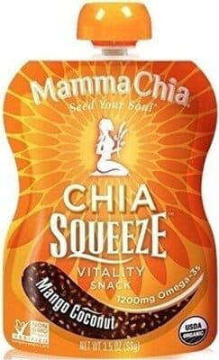 MAMMA CHIA, CHIA SQUEEZE, VITALITY SNACK, MANGO COCONUT