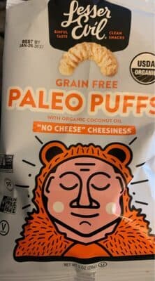 Lesser Evil No Cheese Cheesiness Grain Free Paleo Puffs