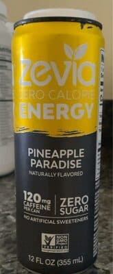 Zevia Zero Calorie Energy Pineapple Paradise