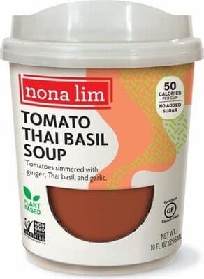 Tomatoes Thai Basil Simmered With Ginger, Garlic Soup