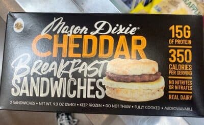 Mason Dixie Cheddar Breakfast Sandwiches