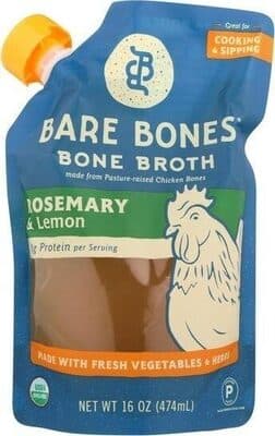Bone Broth Made From Pasture-Raised Chicken Bones, Rosemary & Lemon
