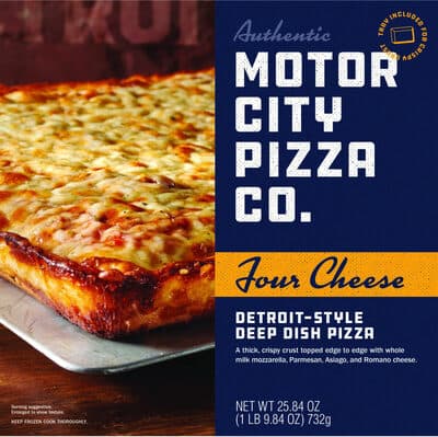 Detroit-Style Deep Dish Pizza, Four Cheese