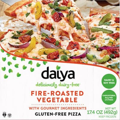 Fire-Roasted Vegetable with Mozzarella Style Shreds, Roasted Red Onions, Bell Peppers, Tomatoes, Garlic & Basil Thin Crust Gluten-Free Pizza