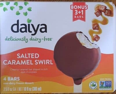 Salted Caramel Swirl Creamy Caramel Bar Dipped In Rich Dark Chocolate Non-Dairy Frozen Dessert Bars