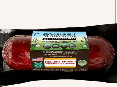 Hickory Smoked 100% Grass Fed Beef Summer Sausage