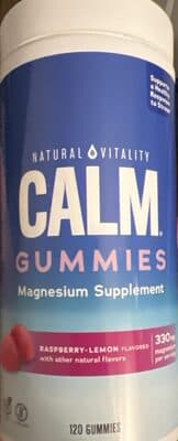 Calm Gummies Raspberry-Lemon Flavor Magnesium Supplement