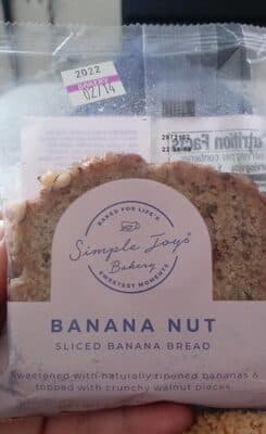 Banana Nut Sweetened With Naturally Ripened Bananas & Topped With Crunchy Walnut Pieces Sliced Banana Bread