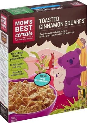 Toasted Cinnamon Squares Sweetened Whole Wheat and Rice Cereal with Cinnamon