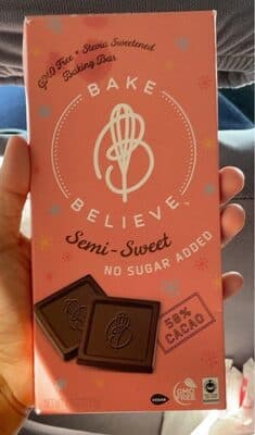Semi-Sweet No Sugar Added 50% Cacao Baking Bar