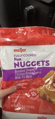 Fun Nuggets Breaded Shaped Chicken Breast Patties With Rib Meat