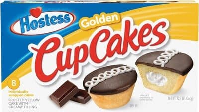 Frosted Yellow Golden Cupcakes with Creamy Filling