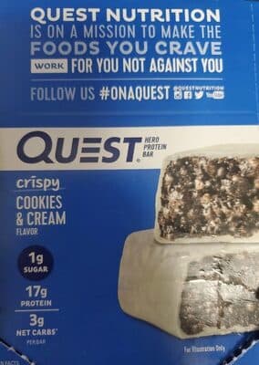 Crispy Cookies & Cream Flavor Head Protein Bar