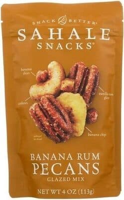 Banana Rum Pecans Vanilla-Rum Glaze, Banana Chips, Cashews, Banana Dices Glazed Mix