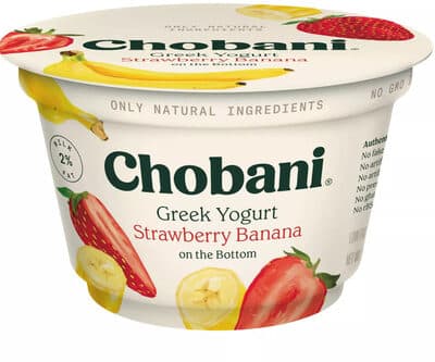 Low-Fat Greek Yogurt With Strawberry Banana On The Bottom