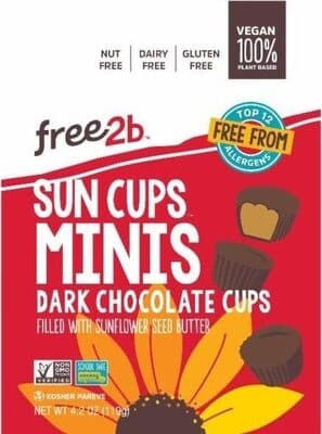 Dark Chocolate Cups Minis Filled With Sunflower Seed Butter