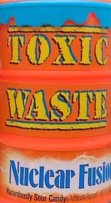 Hazardously Sour Candy, Raspberry/Lemon, Orange/Apple, Banana/Blueberry, Grape/Strawberry, Pineapple/Passion Fruit