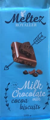 Milk chocolate with cocoa biscuits