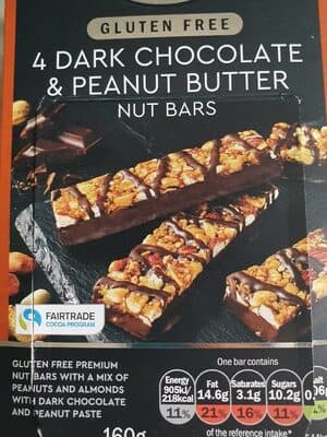 Nuts & Peanut Butter with Dark Chocolate Flavored Coating Nut Bar