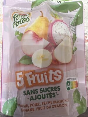 5 fruits pomme poire peche blanche fruit dragon