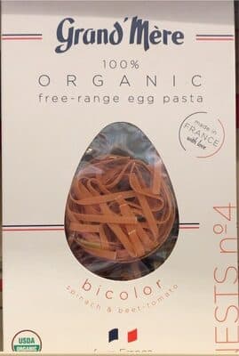 100% Organic Free-Range Egg Pasta Spinach & Beet - Tomato