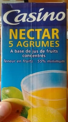 Nectar 5 Agrumes Base De Jus Concentres - Teneur En Fruits : 55% Minimum