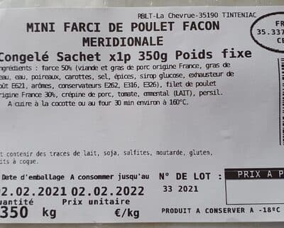 Mini farci de poulet faon meridionale