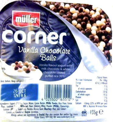 Corner vanilla chocolate balls