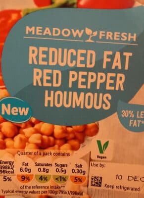 Reduced Fat Red Pepper Houmous