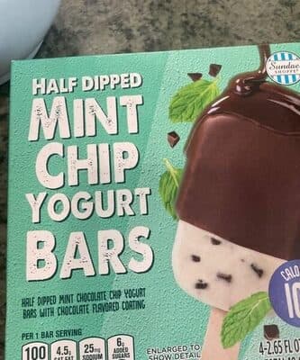 Sundae shoppe half dipped mint chip bar