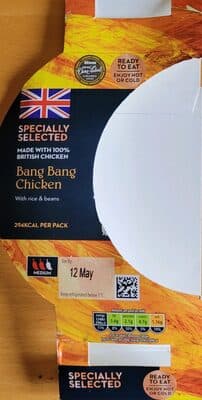 Bang bang chicken with rice and beans