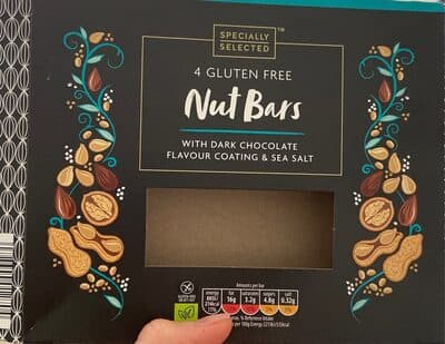 Nut Bars With Dark Chocolate Coating And Sea Salt
