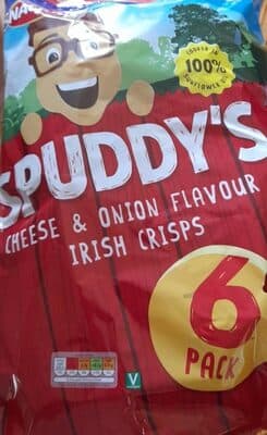 Spuddys cheese and onion crisps
