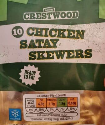 Crestwood Chicken Satay Skewers